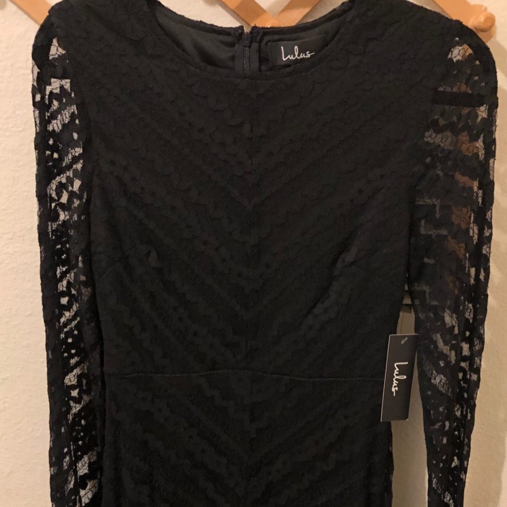 Lulus Call you over black lace midi dress